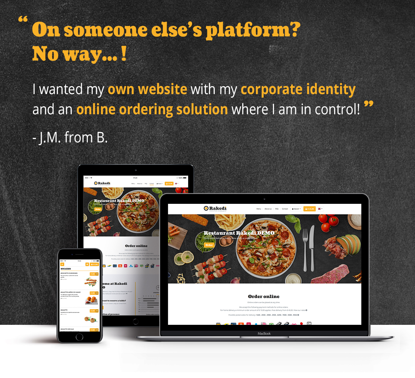 Website with online ordering platform Website with online ordering platform