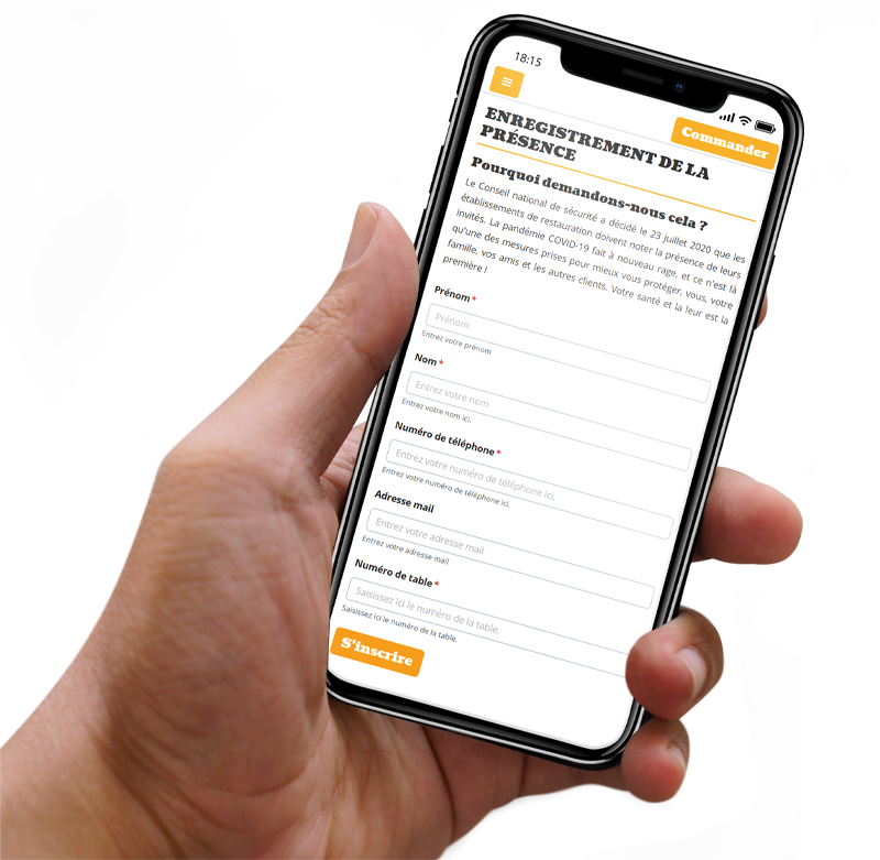 Enregistrement par code QR Enregistrement par code QR
